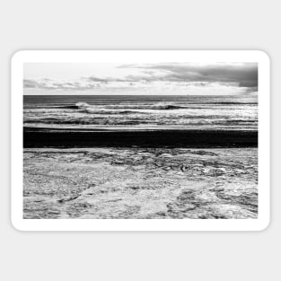 Frozen Beach, Iceland B&W Sticker